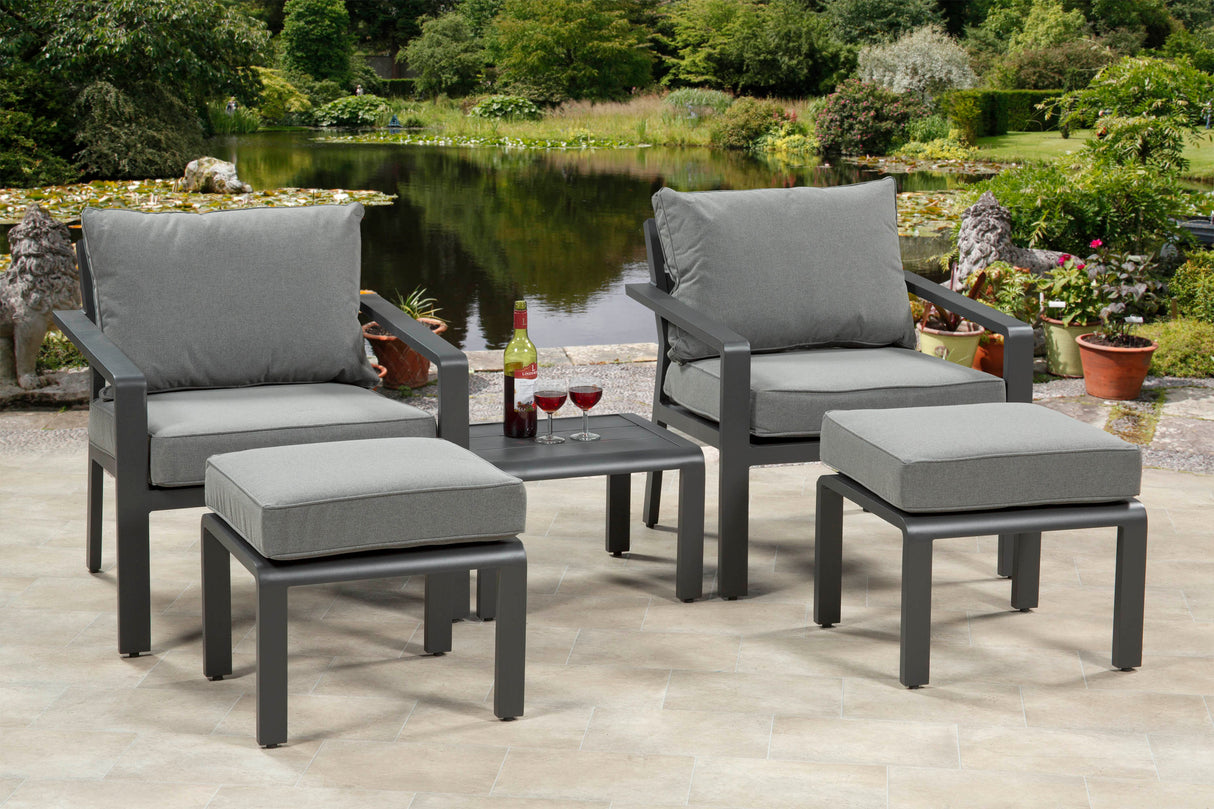 Calais Aluminium 5 Piece Lounge Set