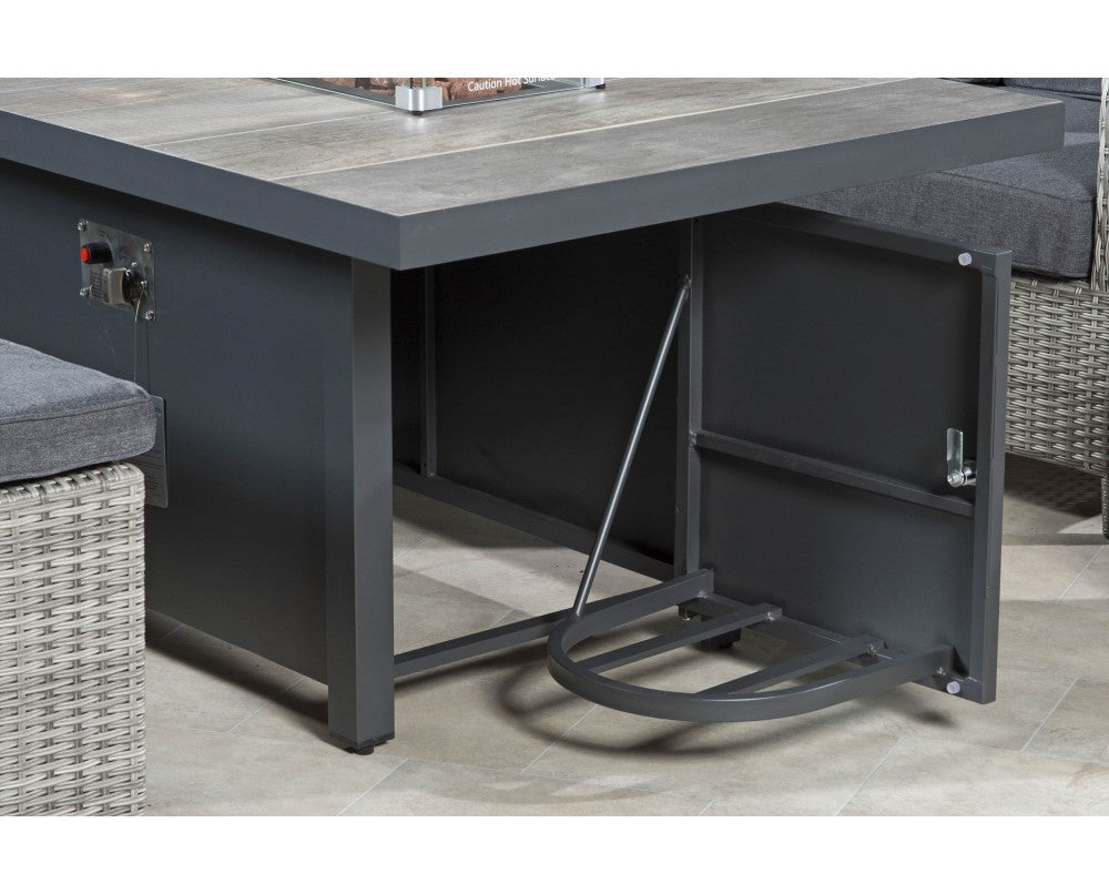 Camilla Corner Dining Set with Fire Pit table