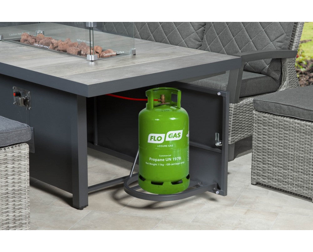 Camilla Corner Dining Set with Fire Pit table