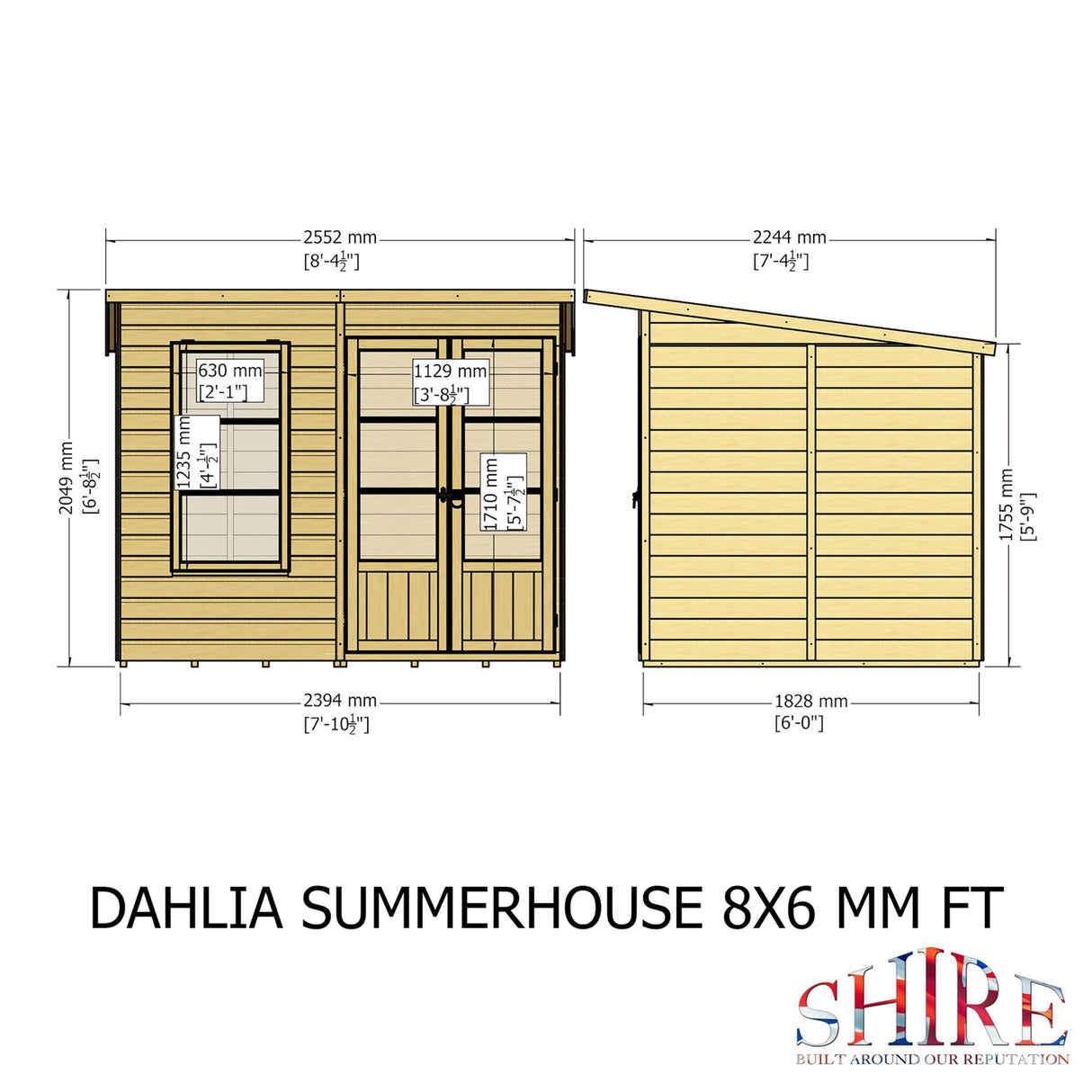 Dahlia 8 ft x 6 ft Summerhouse