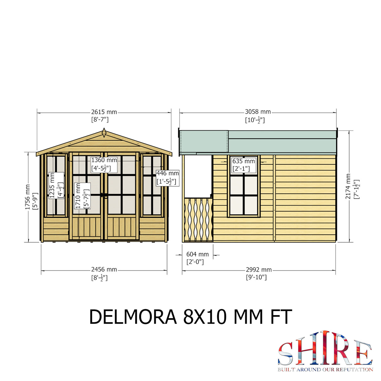 Shire Delmora 8x10 Summerhouse with Verandah