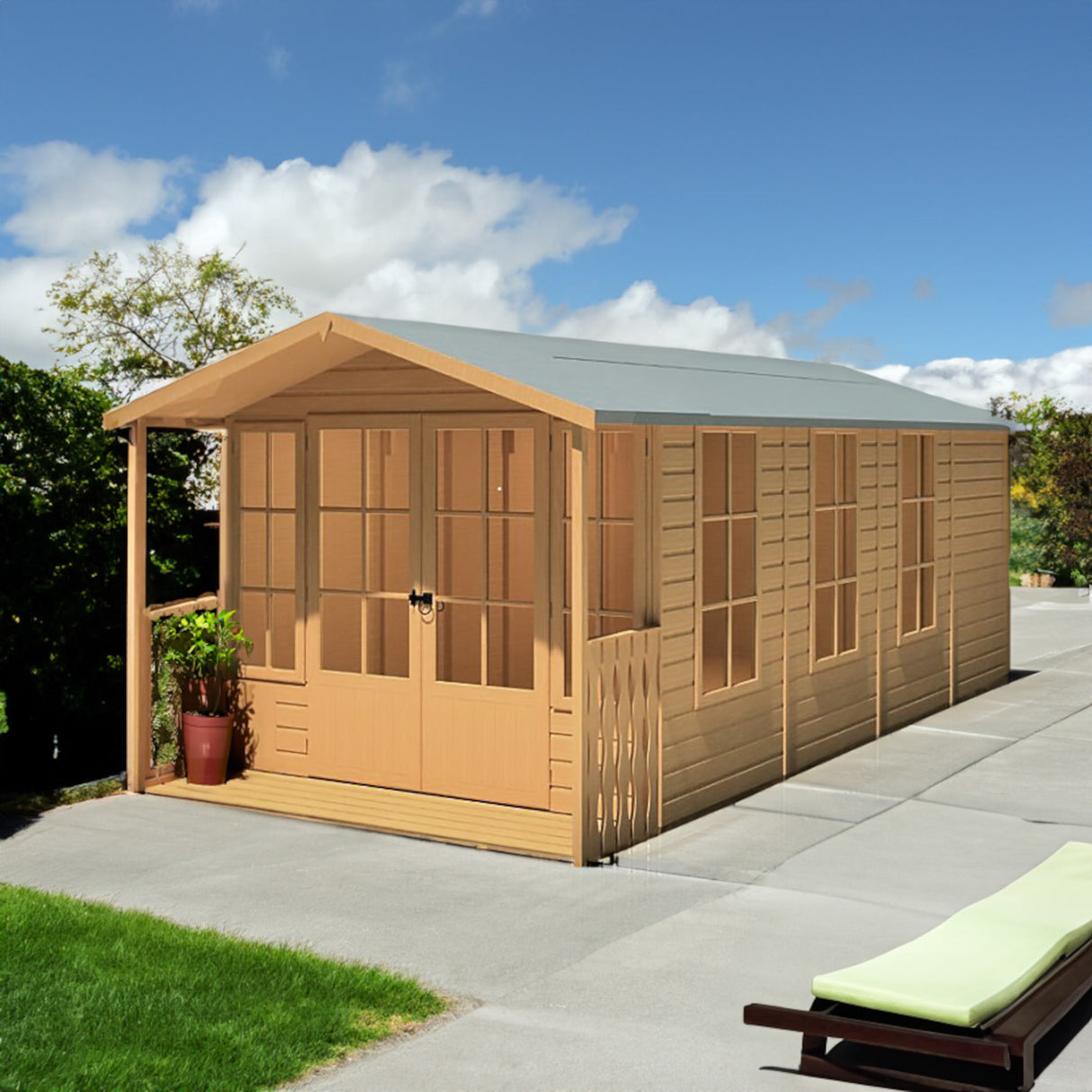 Shire Delmora 8x18 Summerhouse with Verandah