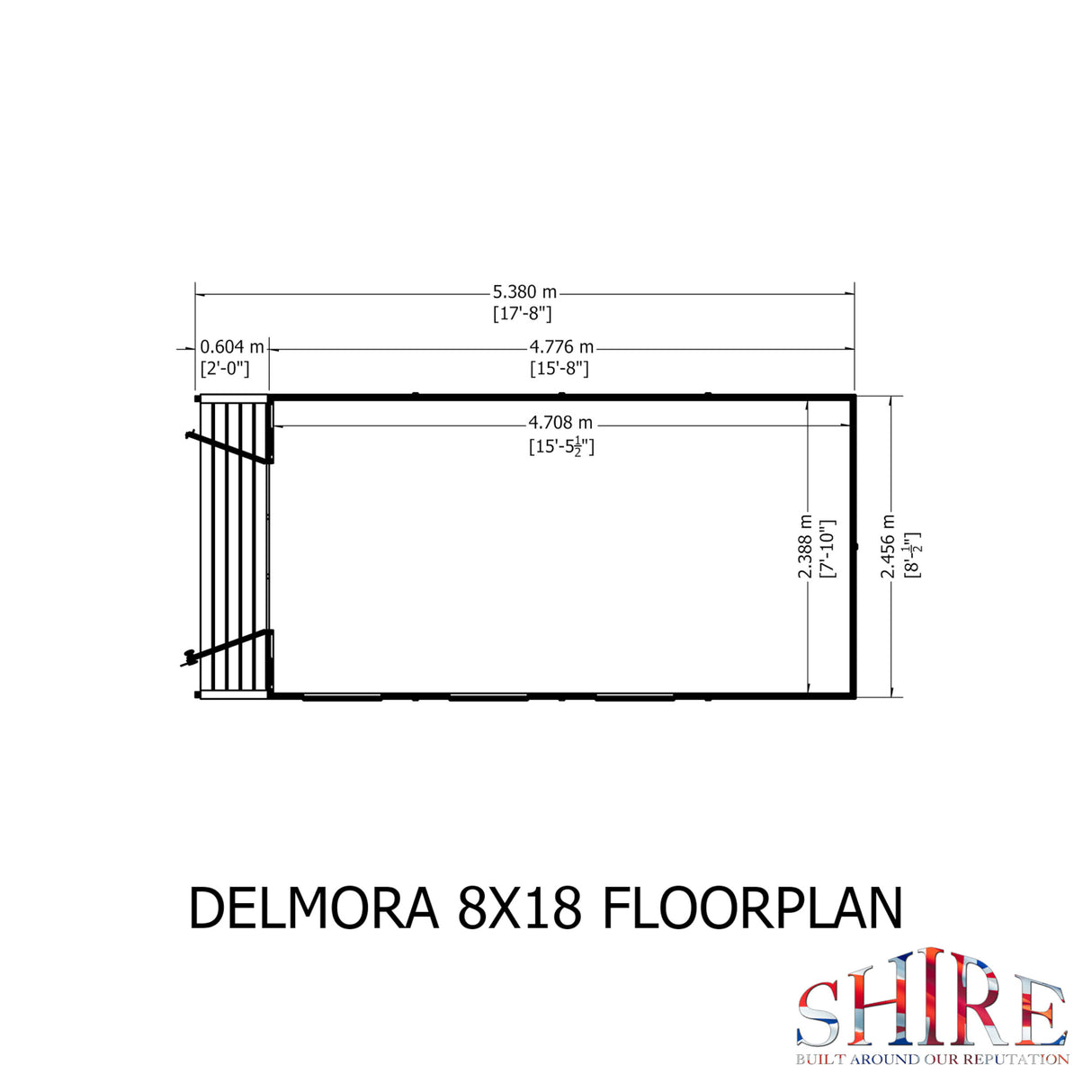 Shire Delmora 8x18 Summerhouse with Verandah