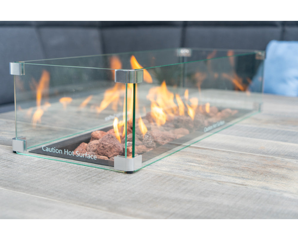 Camilla Corner Dining Set with Fire Pit table