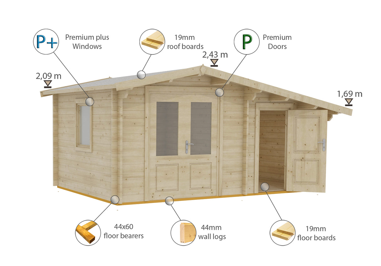 Shire Deko 16x10 44mm Log Cabin