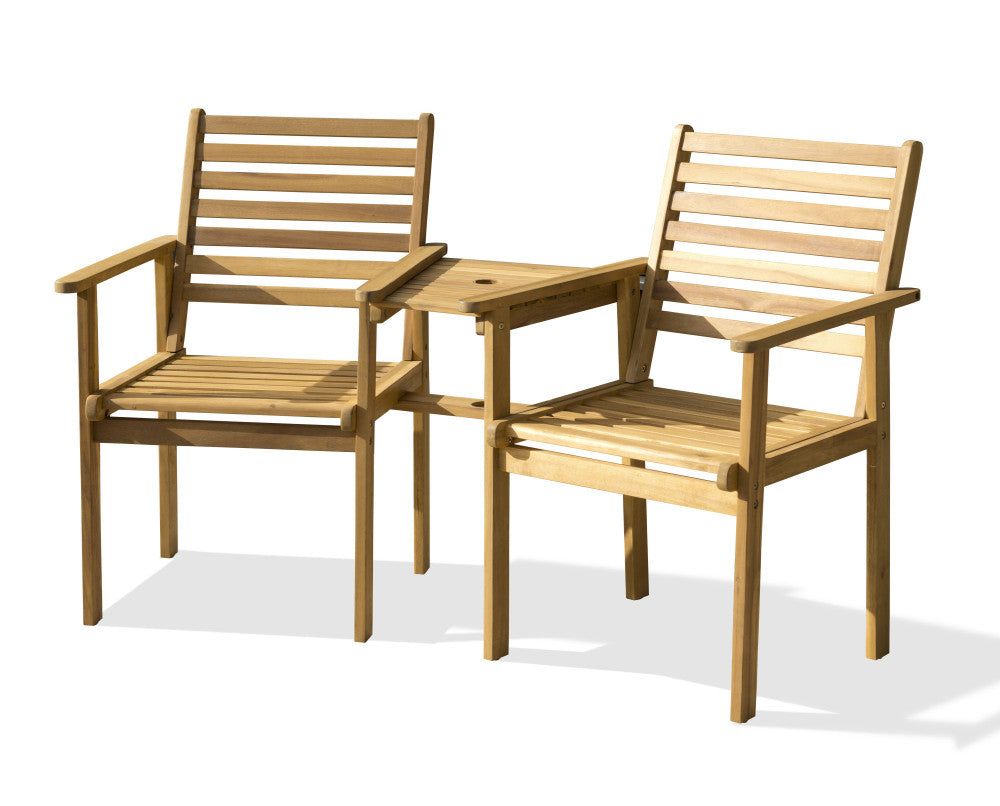 Florence Acacia Hardwood 2 Seater Companion Bench