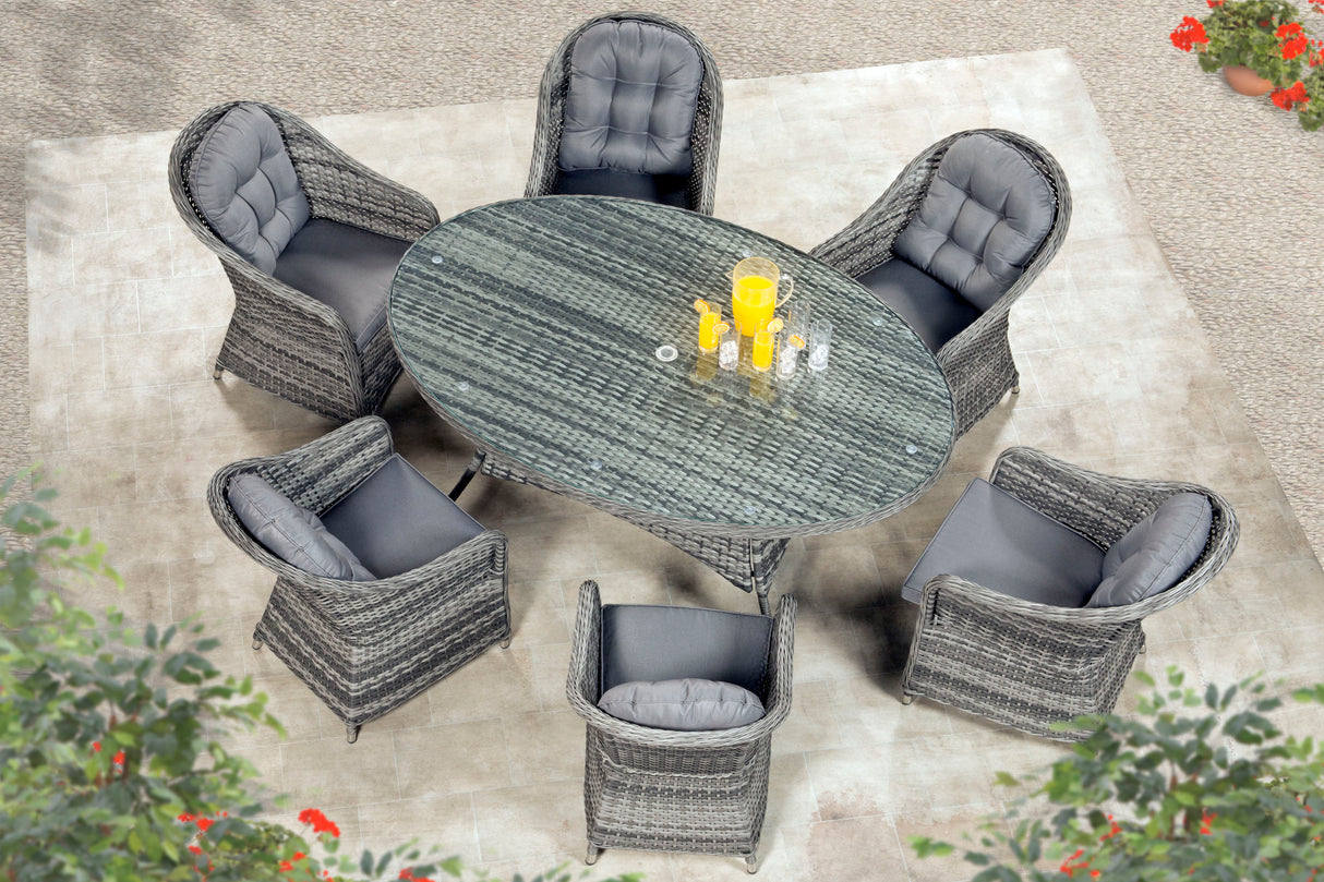 Florida 6 Seat Oval Dining Set