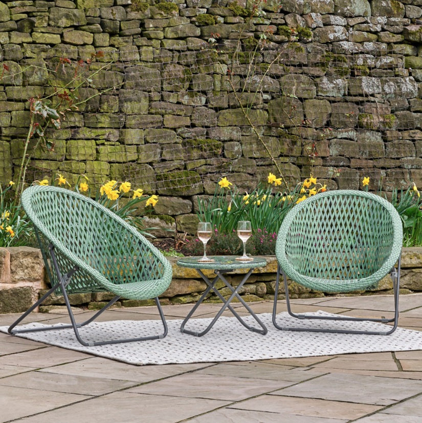 Tobs Outdoor Green Foldable Loungers Set