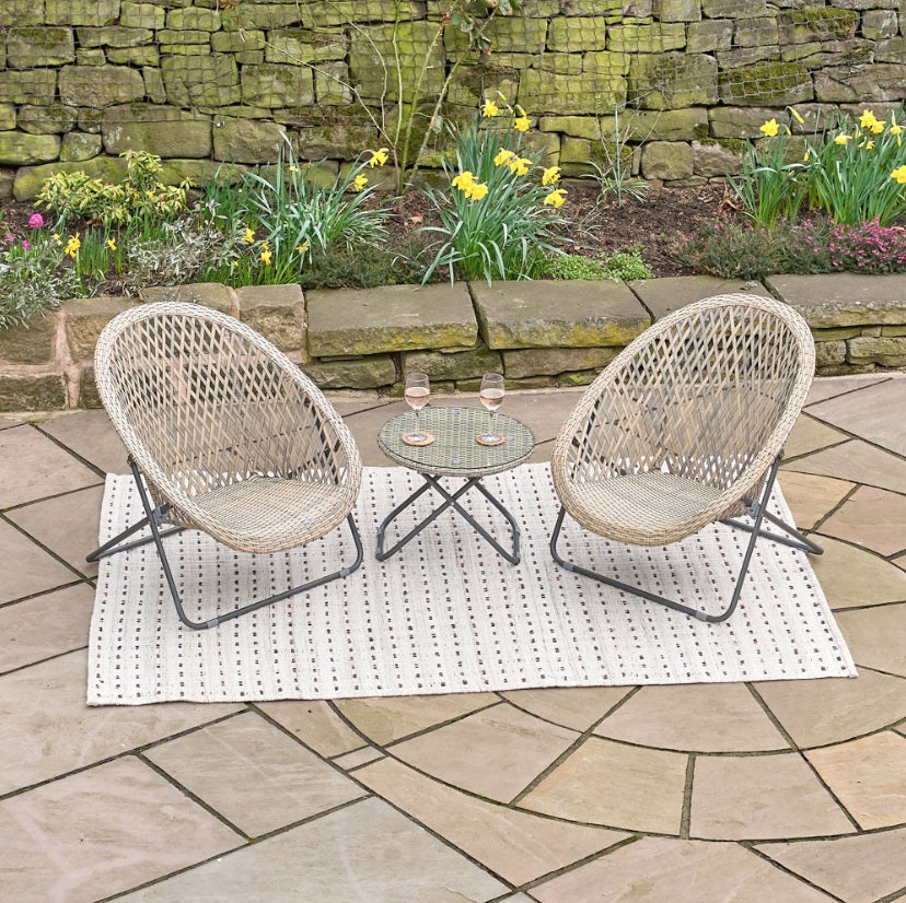 Tobs Outdoor Grey Foldable Loungers Set