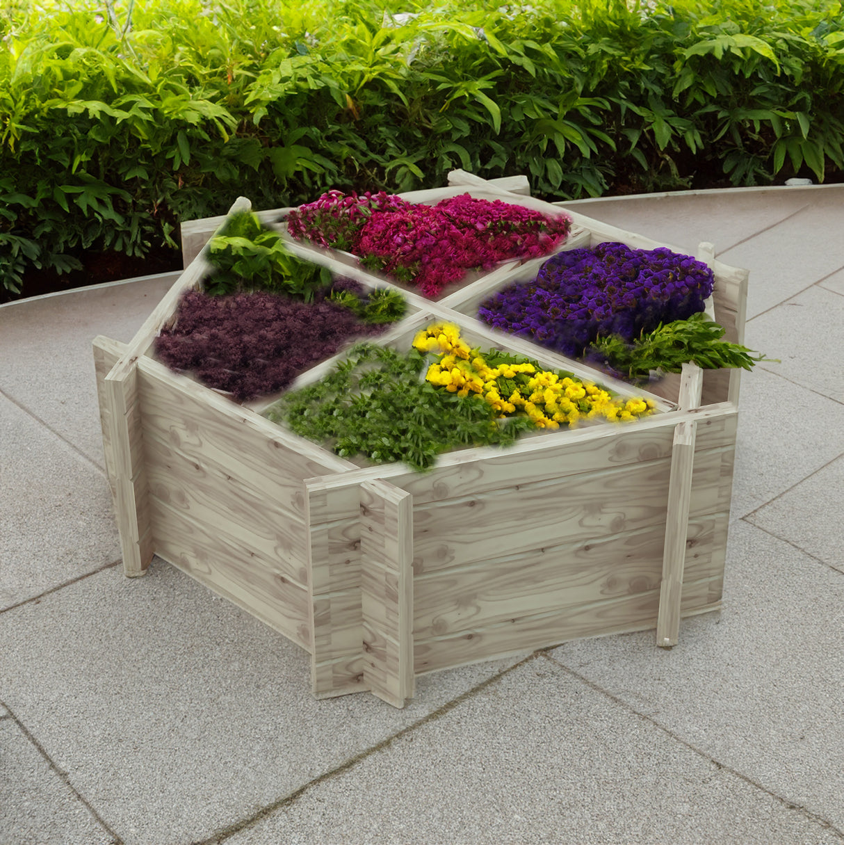 Shire Hexagonal Planter Pressure Treated with 4 Segments