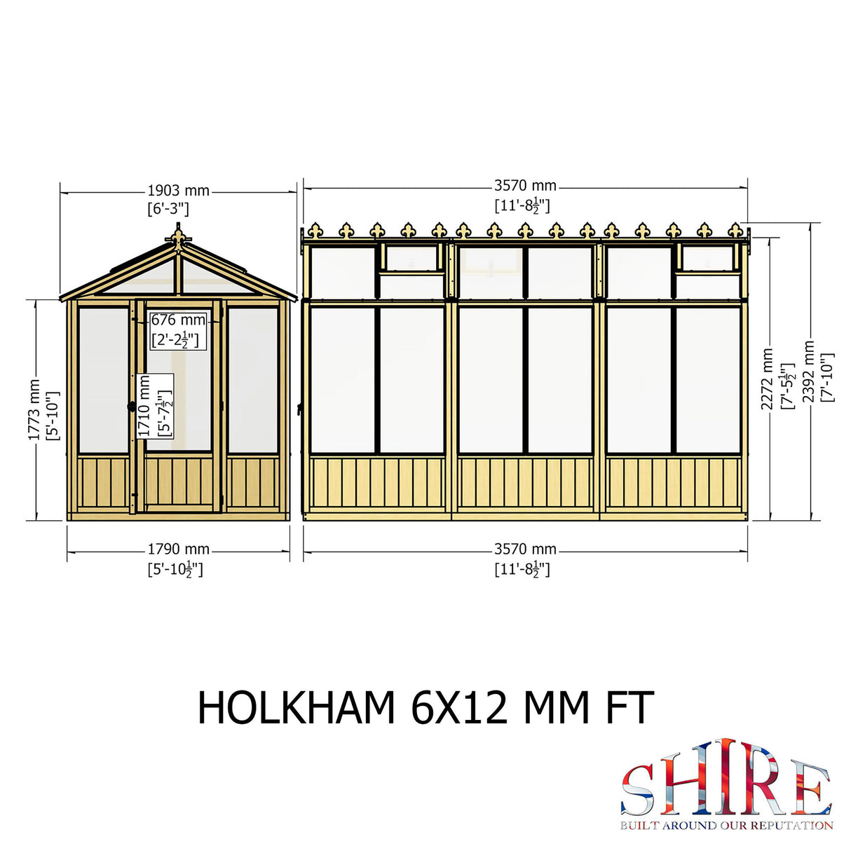 Shire Holkham 6x12 Wooden Greenhouse