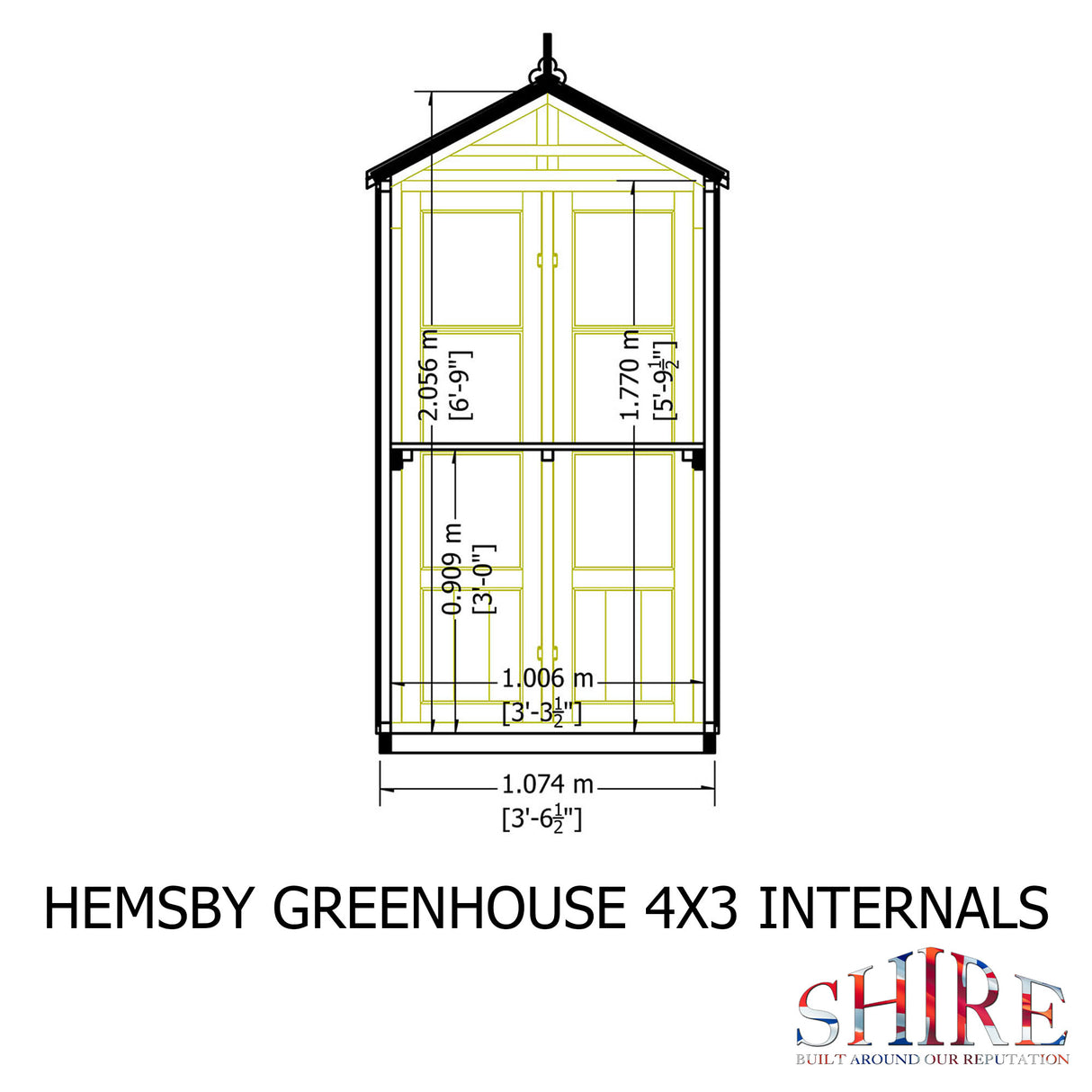 Shire Hemsby 4x4 Wooden Greenhouse