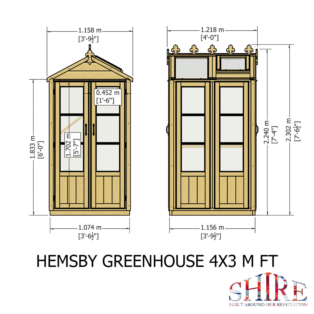 Shire Hemsby 4x4 Wooden Greenhouse