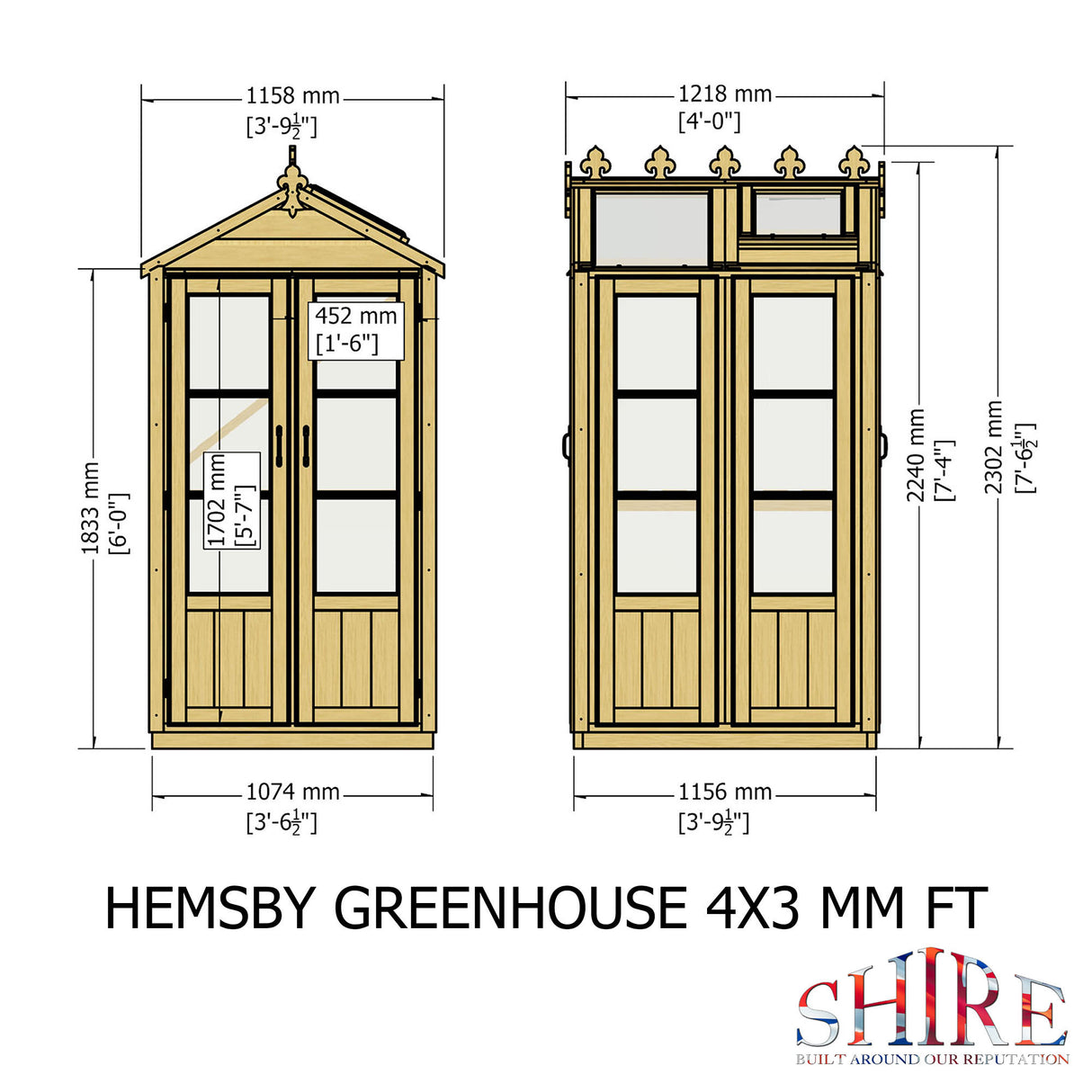 Shire Hemsby 4x4 Wooden Greenhouse