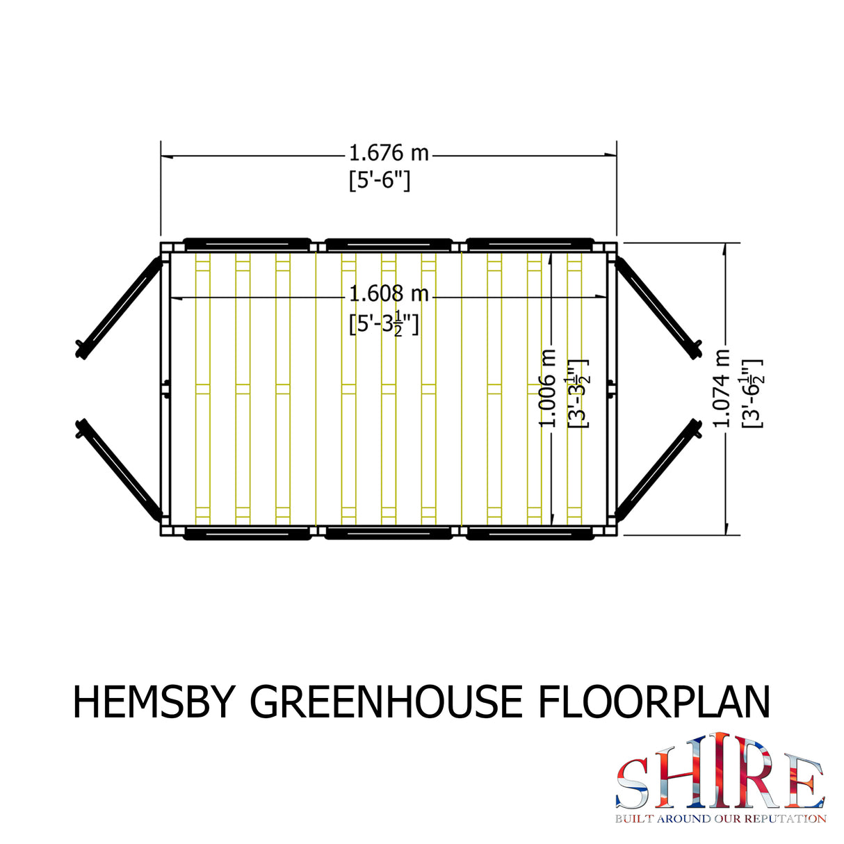 Shire Hemsby 4x6 Wooden Greenhouse