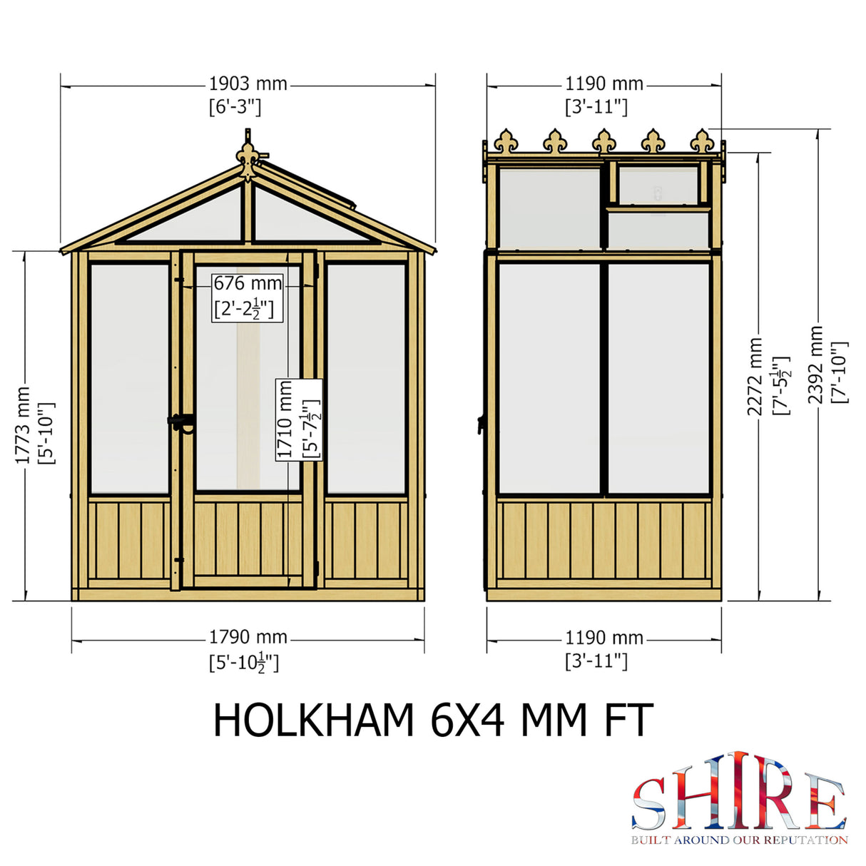 Shire Holkham 6x4 Wooden Greenhouse