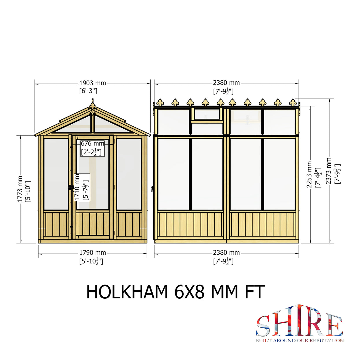 Shire Holkham 6x8 Wooden Greenhouse