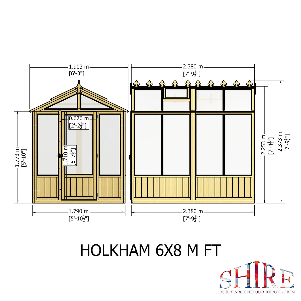 Shire Holkham 6x8 Wooden Greenhouse