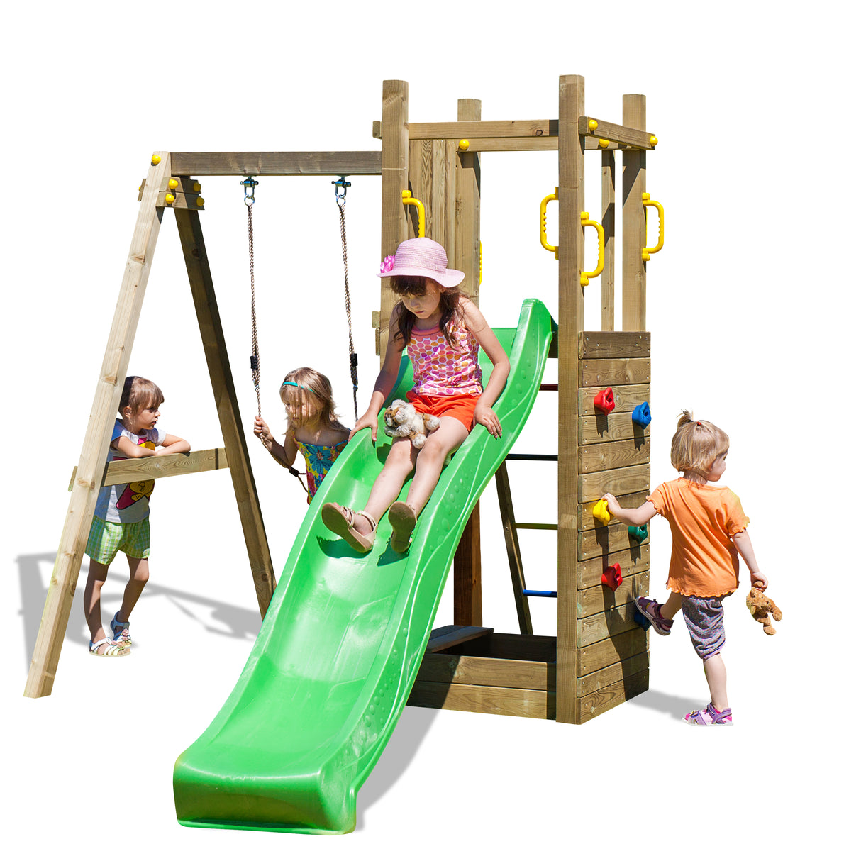 Shire Rumble Ridge Rock Wall Climbing Frame with Single Swing