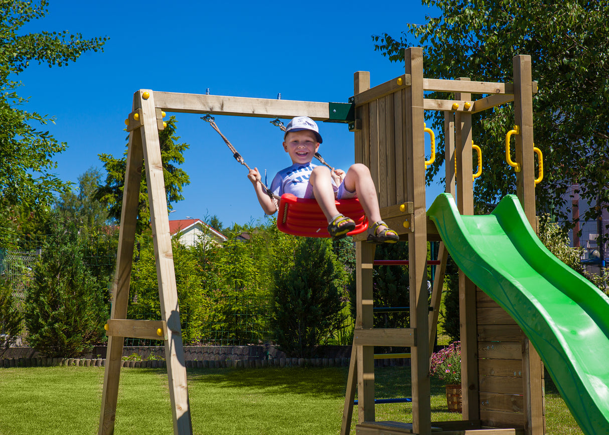 Shire Rumble Ridge Rock Wall Climbing Frame with Single Swing