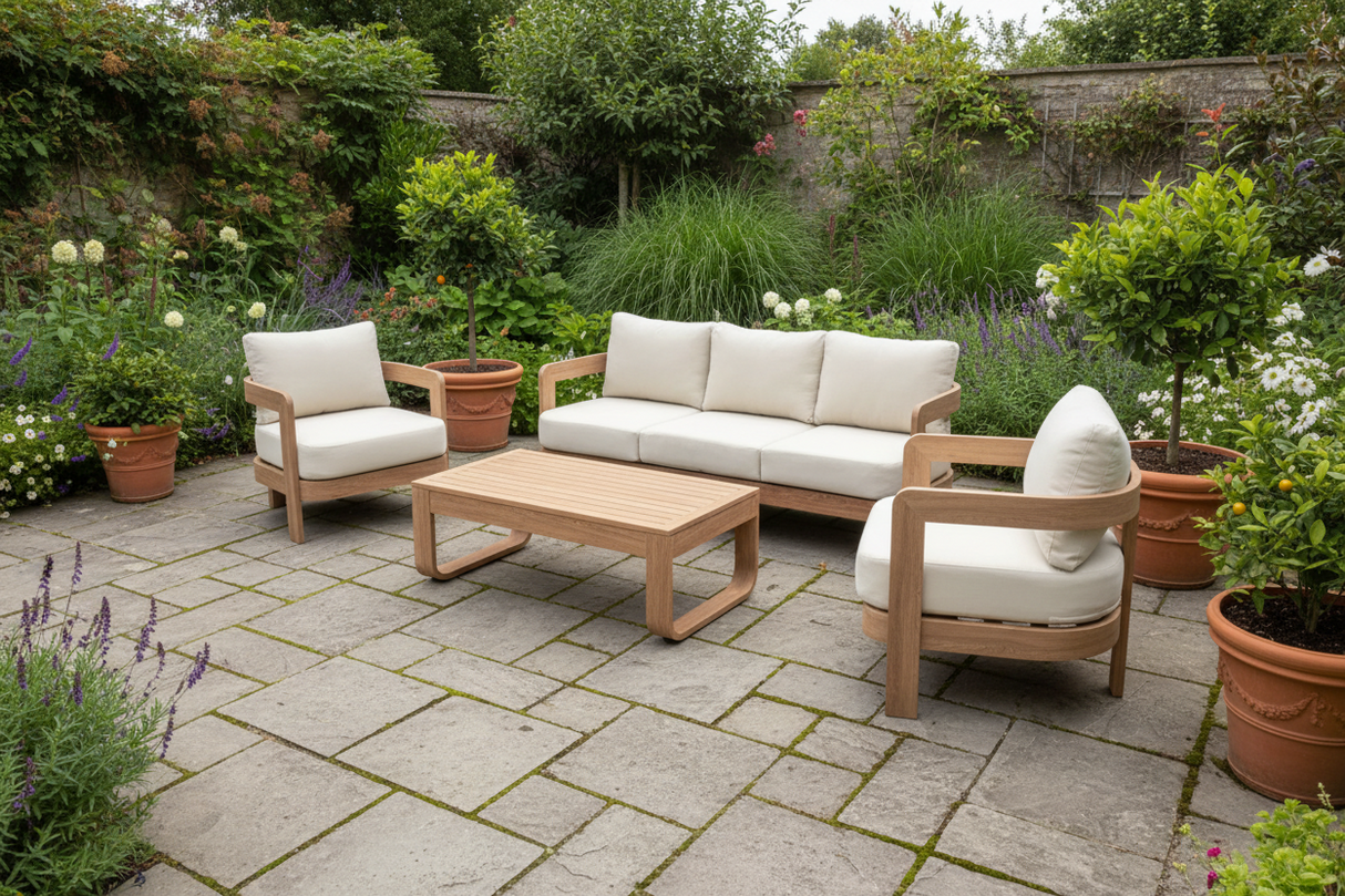 Dartmouth 4 Piece, 5 Seat Wood Effect Aluminium Lounge Set