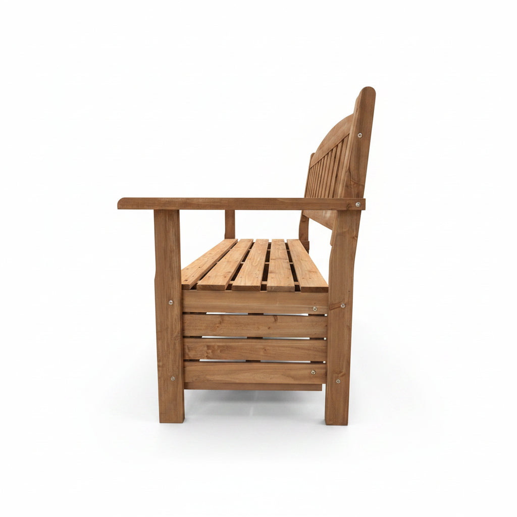 Wooden Garden 2 Seat Bench with Storage Seat