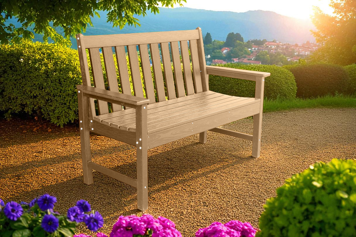 Vienna Wood Effect 2 Seat Bench - Teak
