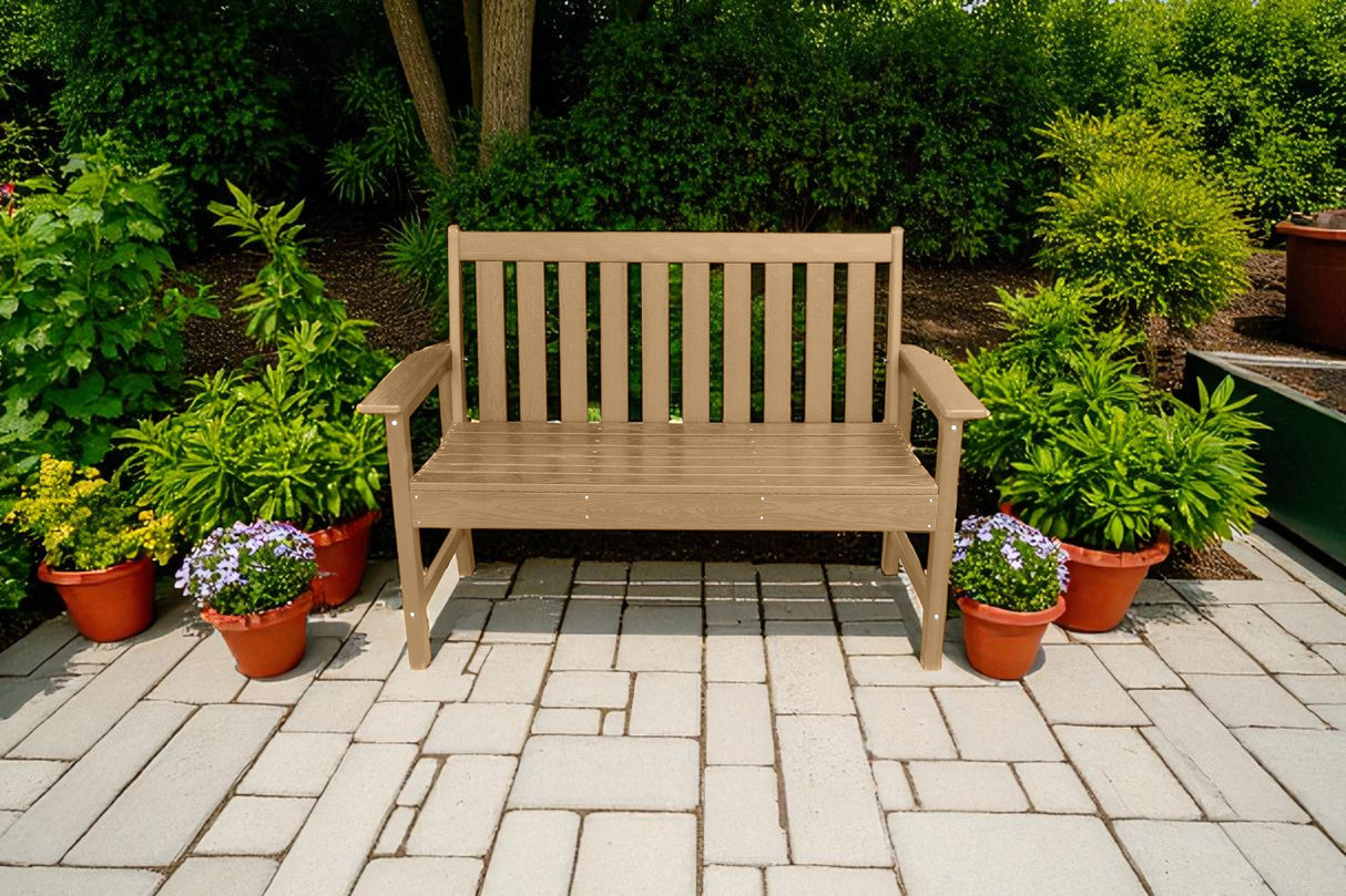 Vienna Wood Effect 2 Seat Bench - Teak