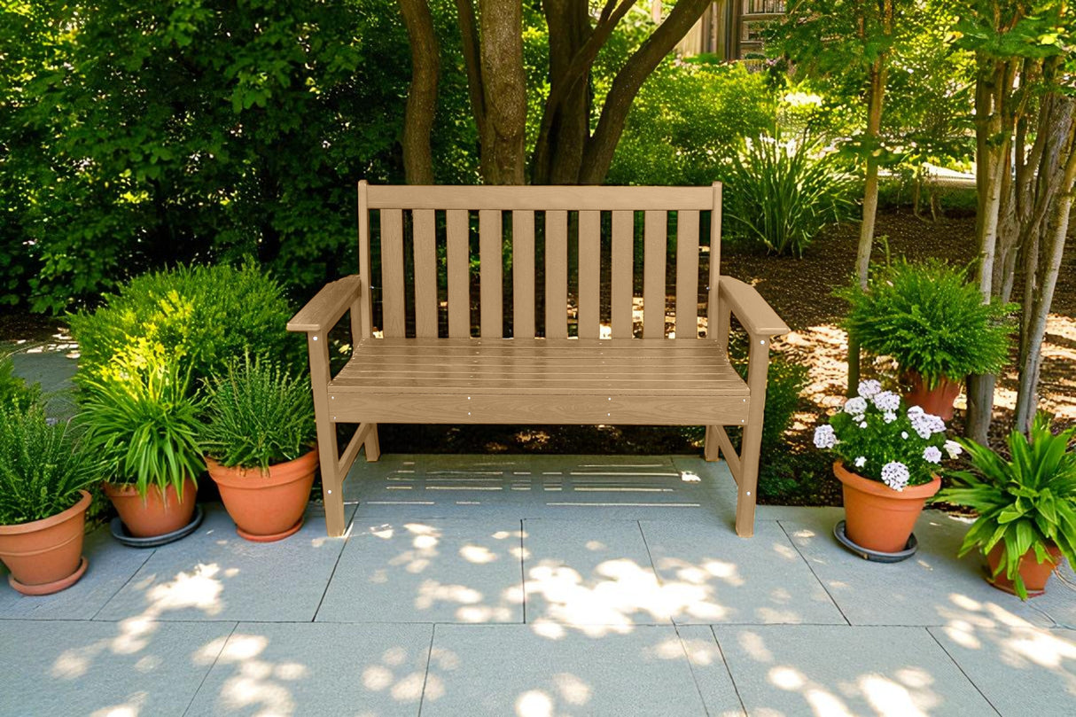 Vienna Wood Effect 2 Seat Bench - Teak