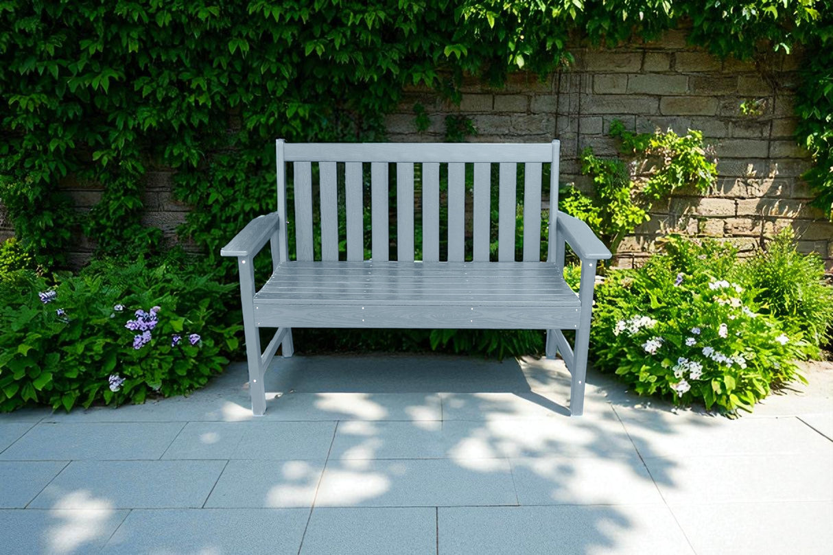 Vienna Wood Effect 2 Seat Bench - Light Grey