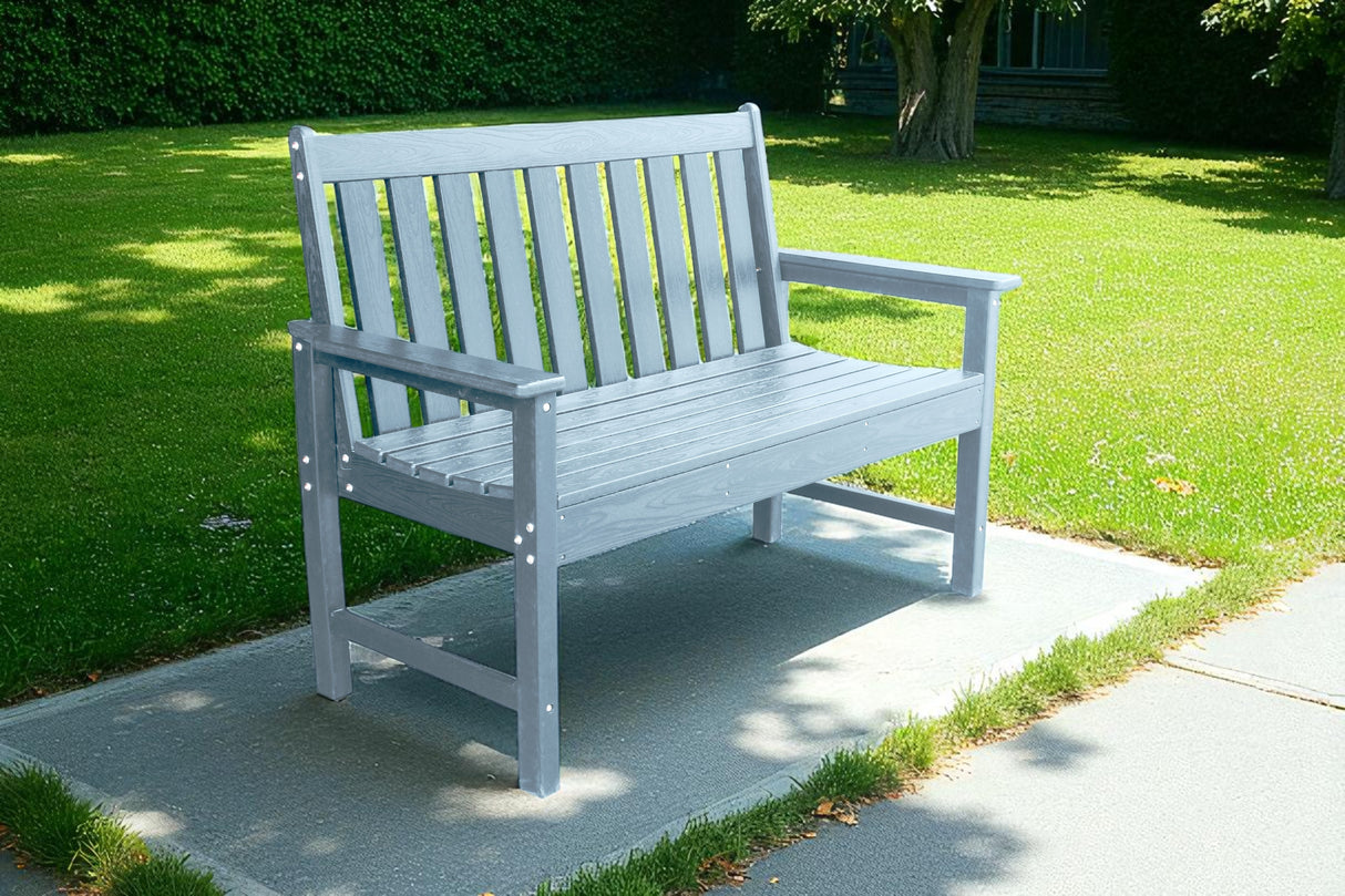Vienna Wood Effect 2 Seat Bench - Light Grey