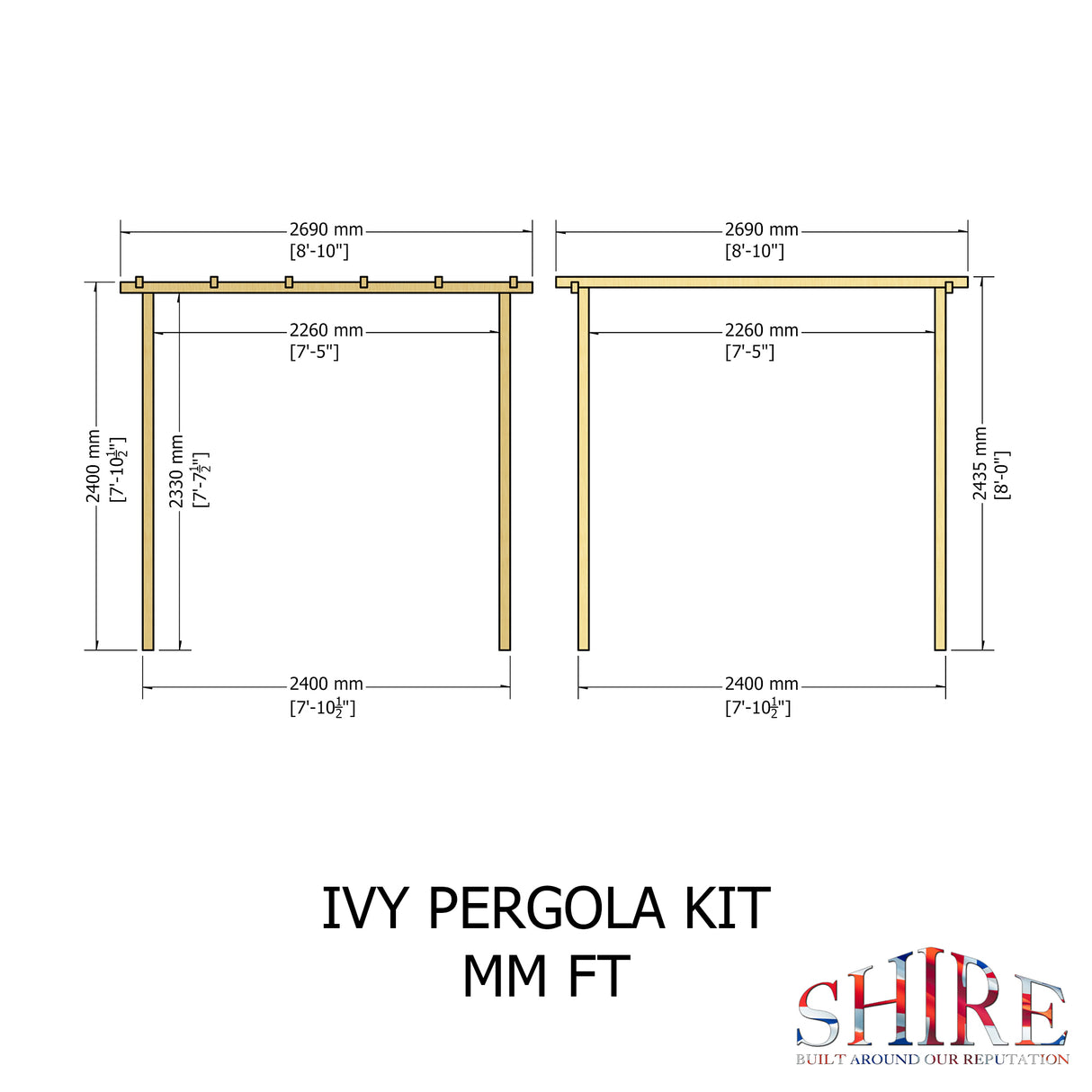 Shire 8x8 Ivy Pergola Kit