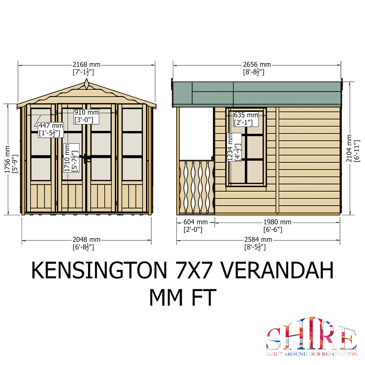 Shire Kensington 7x7 Summerhouse with Verandah