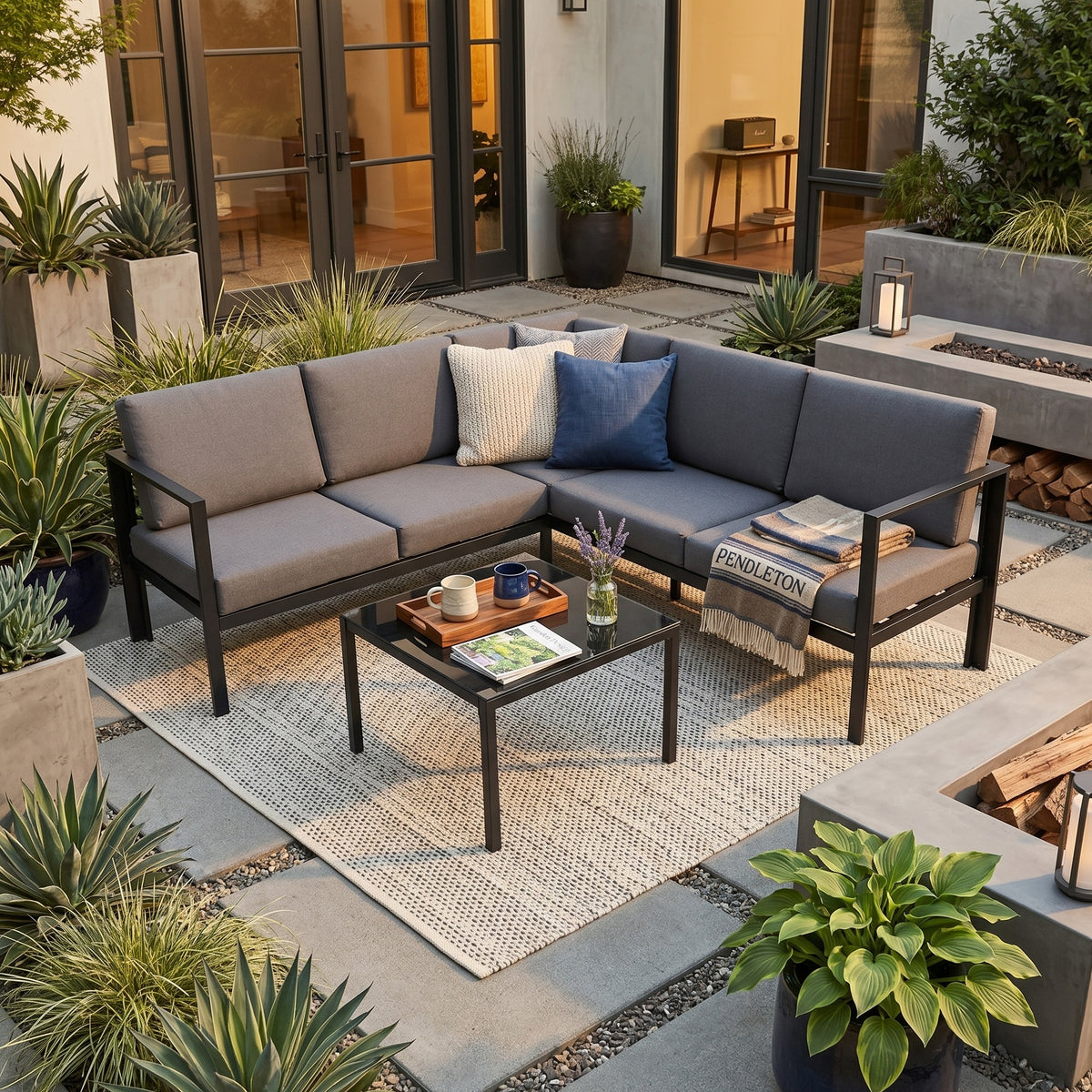 Kelly Corner Sofa and Table Garden Furniture Set