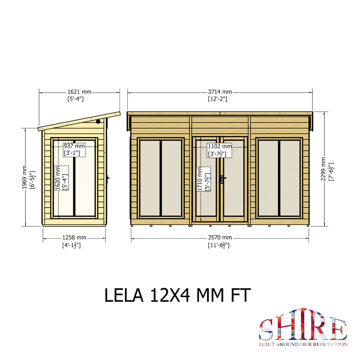 Shire Lela 12x4 Summerhouse