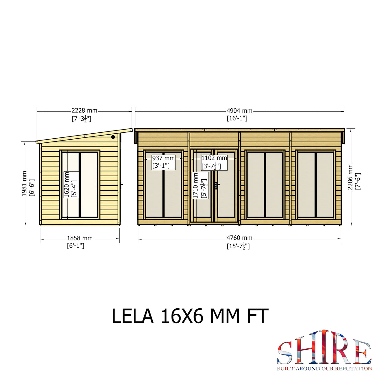 Shire Lela 16x6 Summerhouse