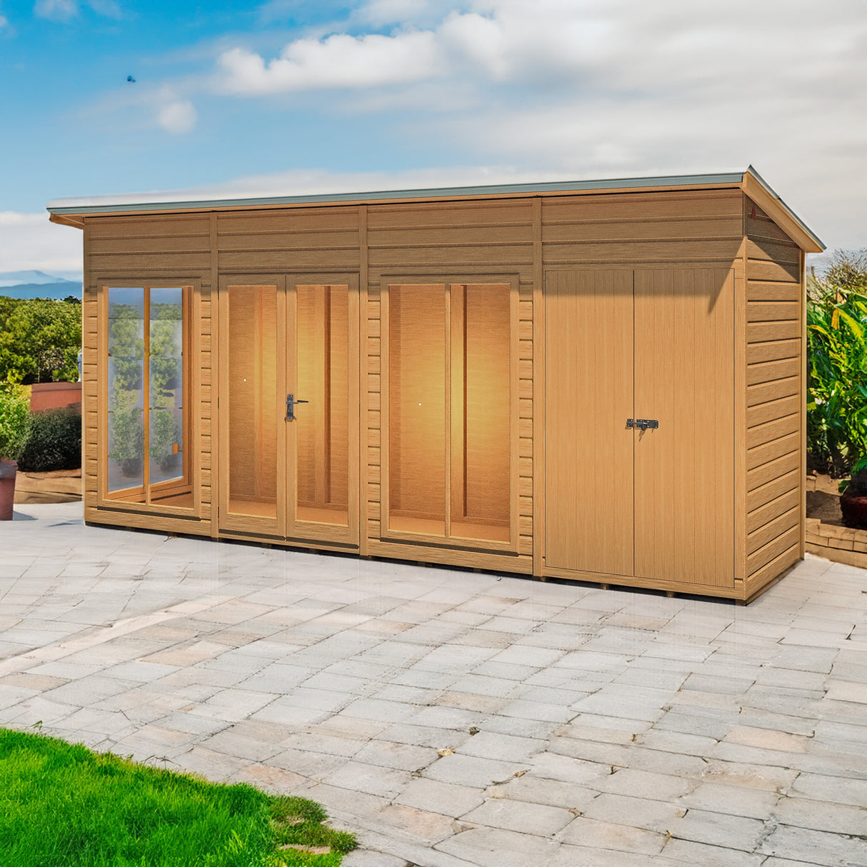 Shire Lela 16x4 Summerhouse with Storage Shed