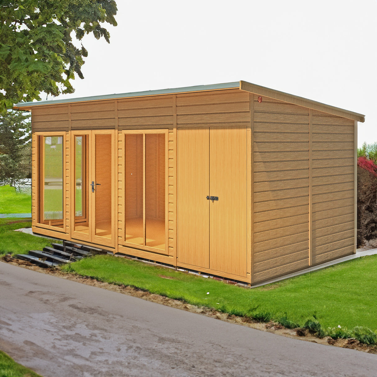 Shire Lela 16x8 Summerhouse with Storage Shed
