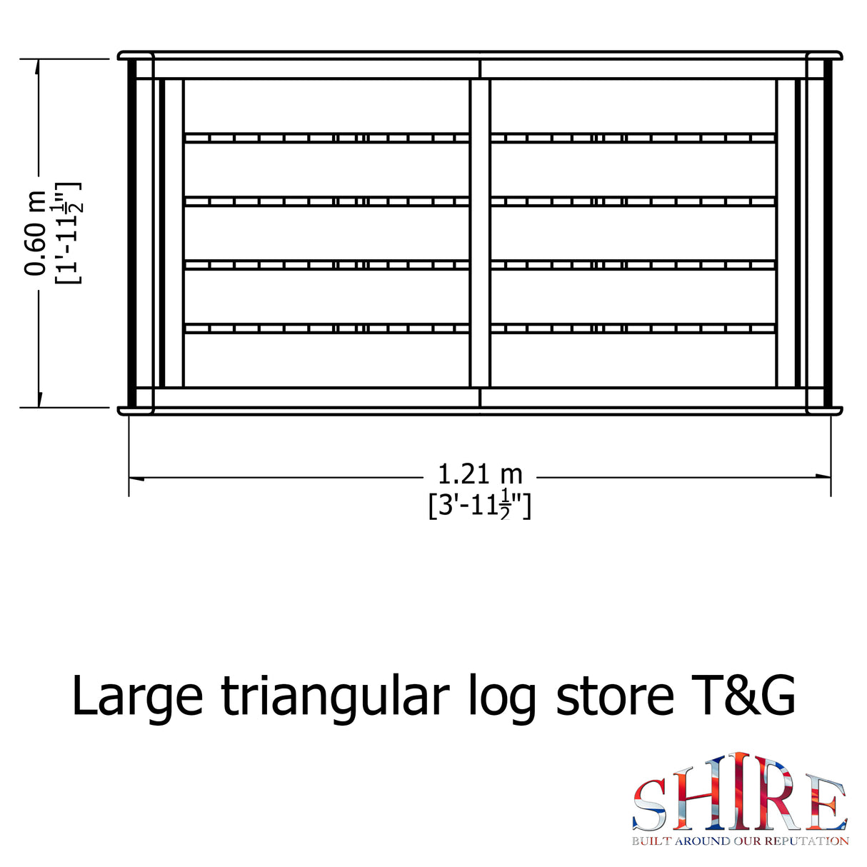 Shire Large Triangular Log Store T&G Pressure Treated