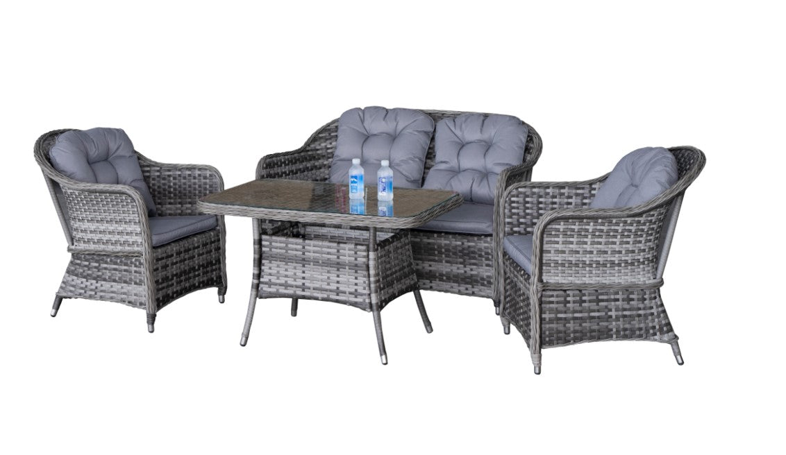 St Tropez Aluminium 4 Seat Lounge Dining Set
