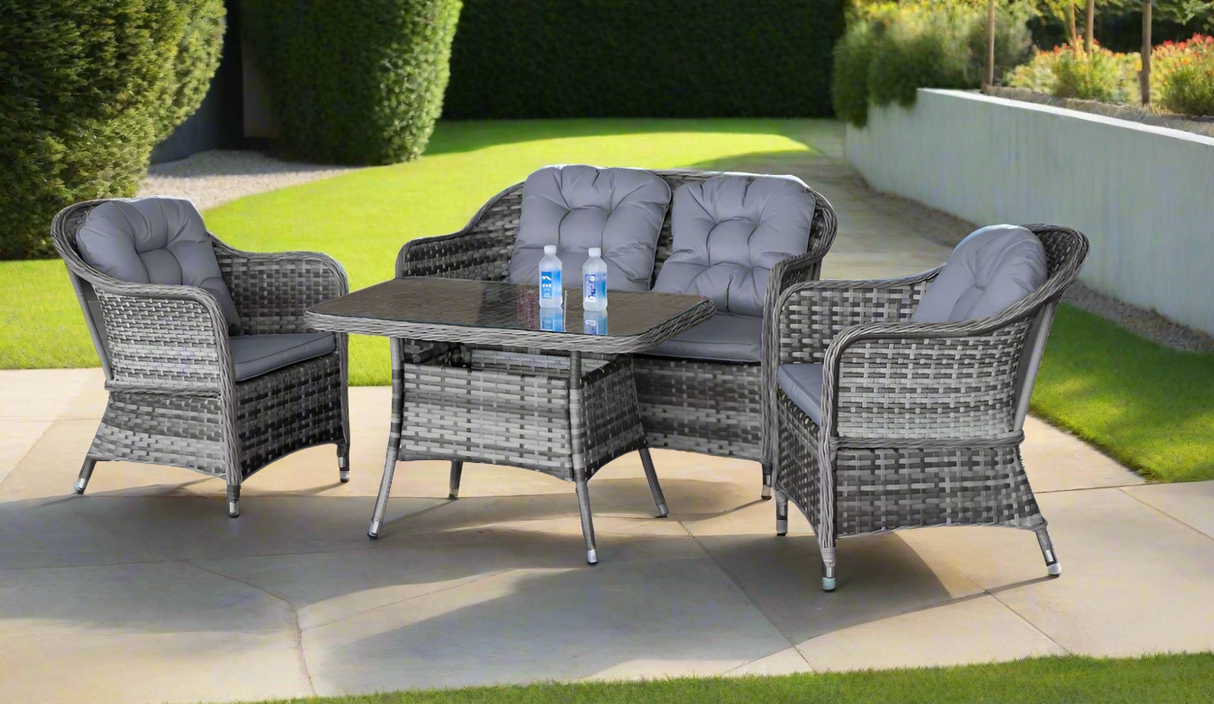 St Tropez Aluminium 4 Seat Lounge Dining Set