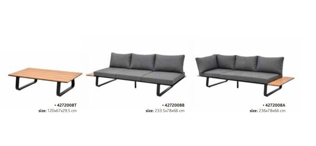 Cargo Aluminium L Shape Garden Furniture Lounge Set