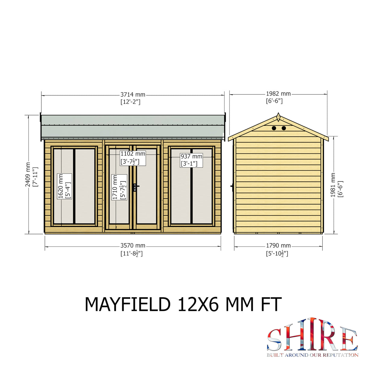 Shire Mayfield 12x6 Summerhouse