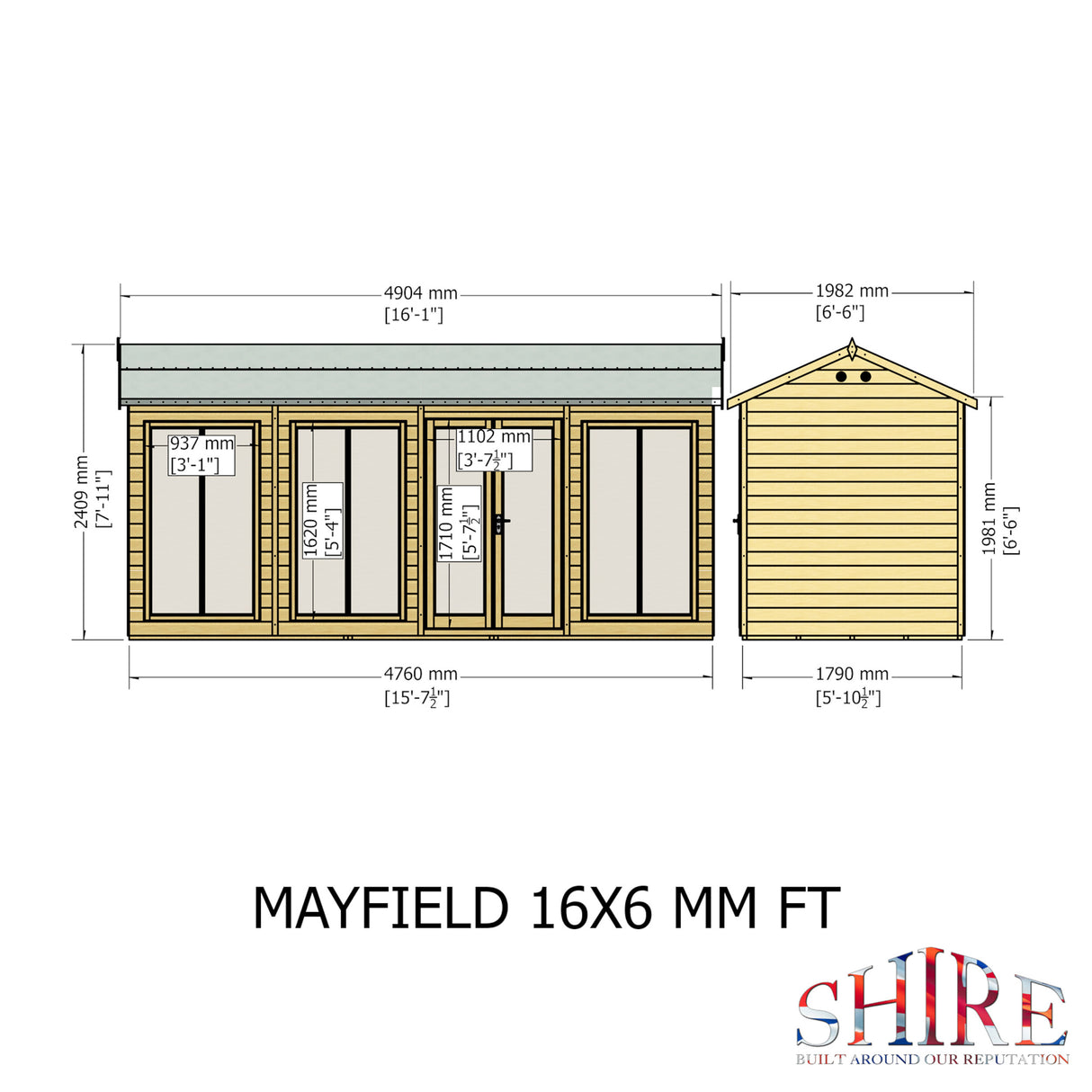 Shire Mayfield 16x6 Summerhouse