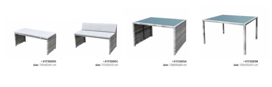 Melbourne Rattan Space Saving Garden Furniture 6 Piece - Grey