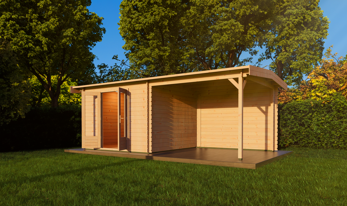 3x6m Log Cabin with Canopy