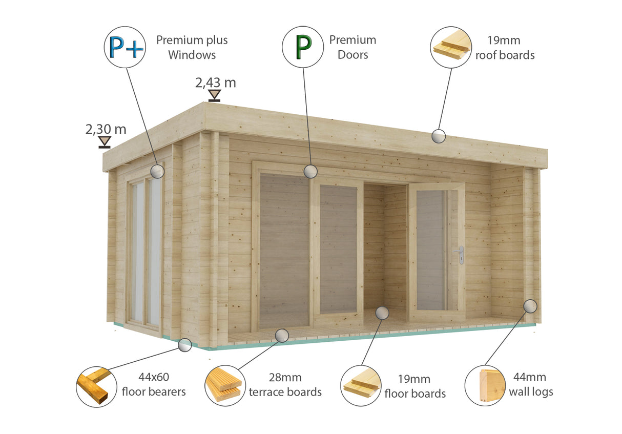 Shire Nuuk 16x13 44mm Log Cabin