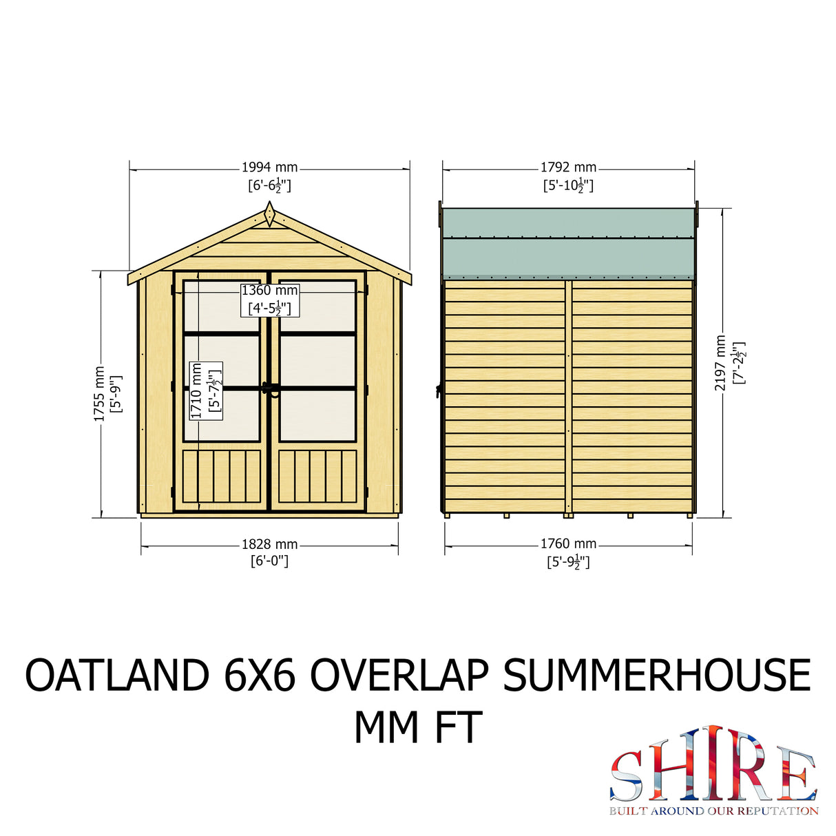 Shire Oatland Overlap Summerhouse 6x6