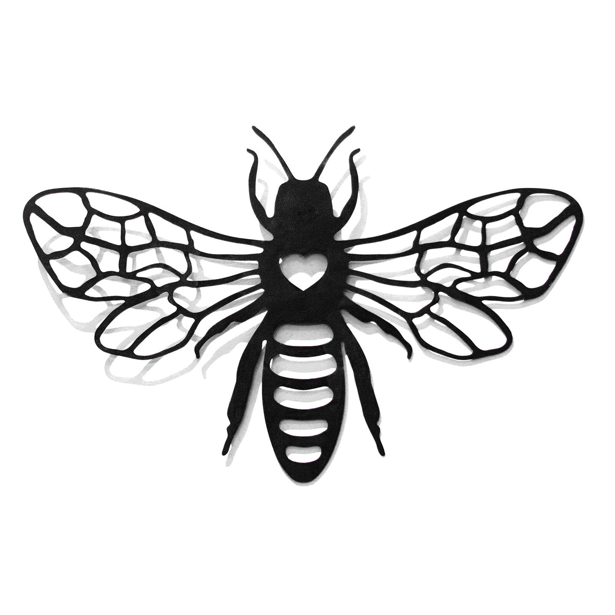 Large Black Metal Honeybee Silhouette Wall Art