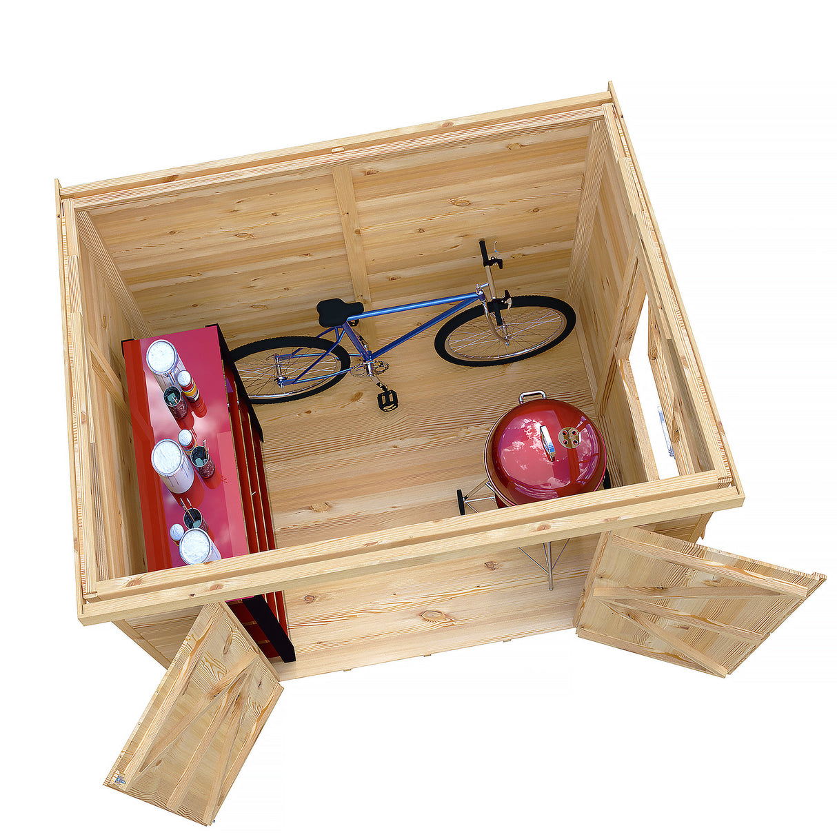 Pent 7 ft x 5 ft Shiplap Double Door Shed